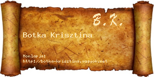 Botka Krisztina névjegykártya